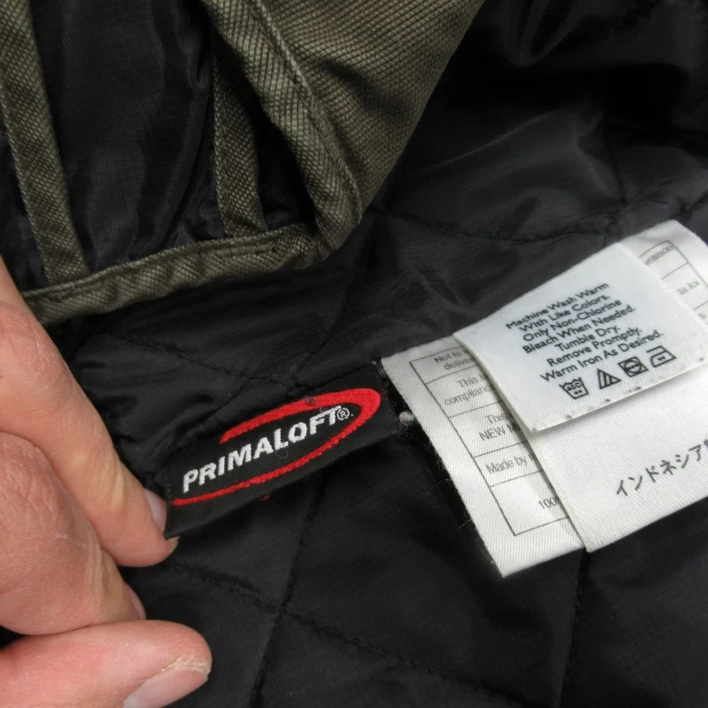 Eddie Bauer Field Jacket Mens Small Green Canvas Quilted Removable Utility Panel - Picture 10 of 16